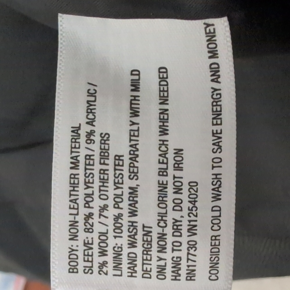 FREE! Faux Leather Jacket With Plaid Sleeves - Picture 8 of 10